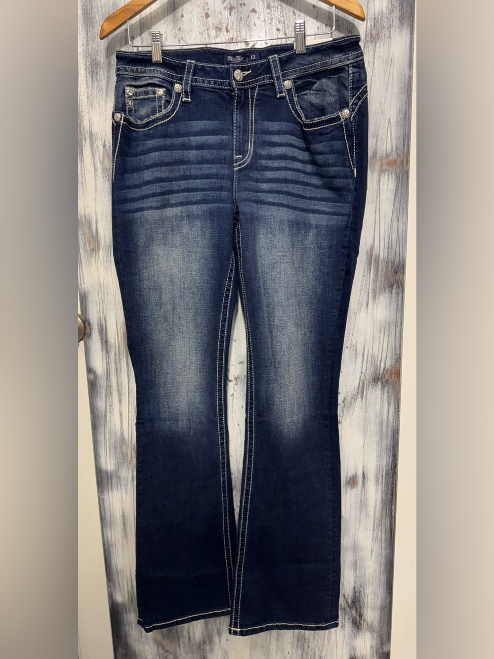 Miss Me Mid-Rise Bootcut Size 33x34 M3974B DK Blue ~NWT - Picture 4 of 9